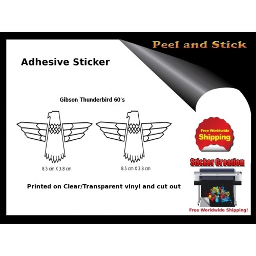 Gibson Thunderbird Firebird Guitar Adhesive Sticker v32 Gibson Thunderbird Firebird Guitar Adhesive Sticker v32